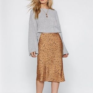 Nasty Gal Leopard Midi Skirt